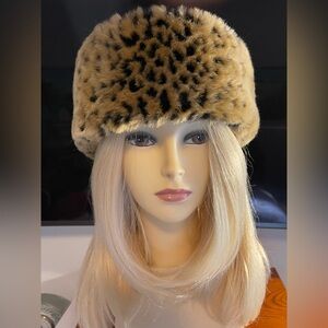 Betmar of New York Leopard Print Winter Faux Fur Hat